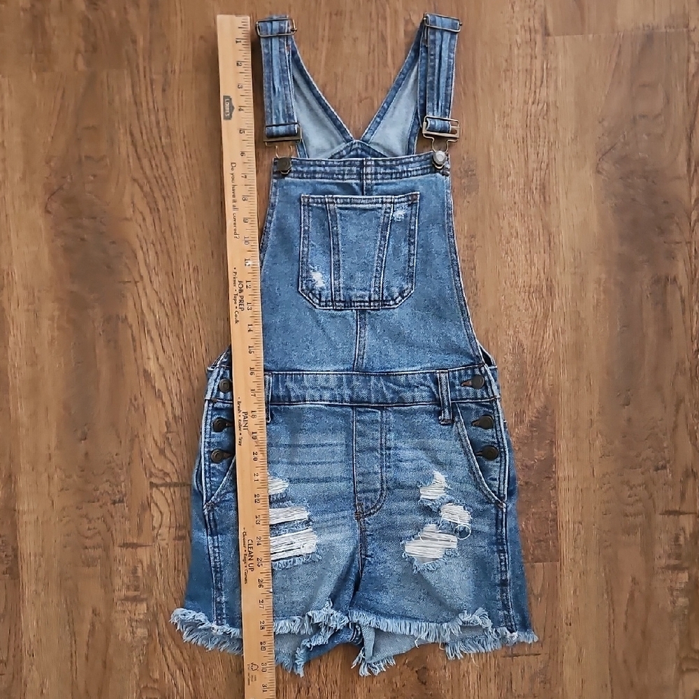 Blue Vintage Stretch Denim Overalls,  Size Small - Picture 5 of 6